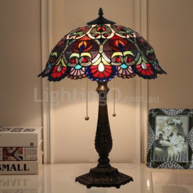 16 Inch European Stained Glass Baroque Style Table Lamp