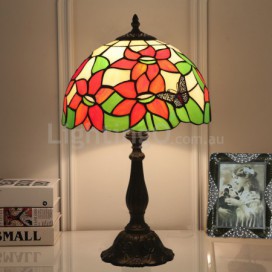 12 Inch European Stained Glass Butterfly Style Sunflower Style Table Lamp