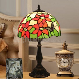 12 Inch European Stained Glass Butterfly Style Sunflower Style Table Lamp