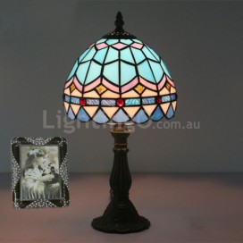 8 Inch European Stained Glass Mediterranean Style Table Lamp