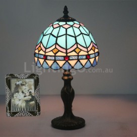 8 Inch European Stained Glass Mediterranean Style Table Lamp