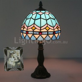 8 Inch European Stained Glass Mediterranean Style Table Lamp