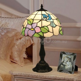 12 Inch European Stained Glass Hummingbird Style Table Lamp