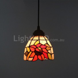 12 Inch European Stained Glass Sunflower Style Pendant Light