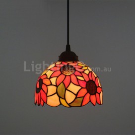 12 Inch European Stained Glass Sunflower Style Pendant Light