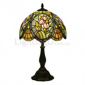 12 Inch European Stained Glass Tulip Style Table Lamp