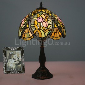 12 Inch European Stained Glass Tulip Style Table Lamp