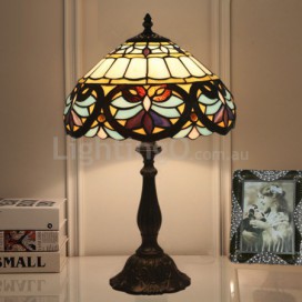 12 Inch European Stained Glass Baroque Style Table Lamp