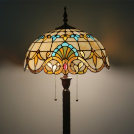 16 Inch European Stained Glass Baroque Style Floor Lamp