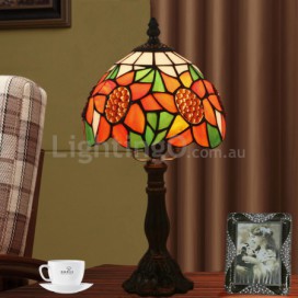 7 Inch European Stained Glass Sunflower Style Table Lamp