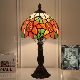 7 Inch European Stained Glass Sunflower Style Table Lamp