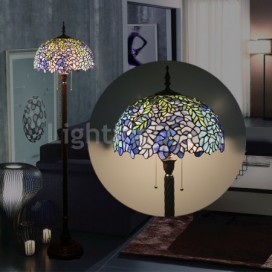 16 Inch European Stained Glass Wisteria Style Floor Lamp