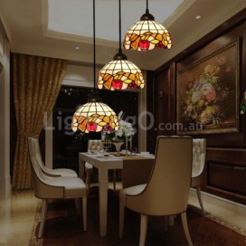 8 Inch European Stained Glass Pendant Light