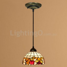 8 Inch European Stained Glass Pendant Light