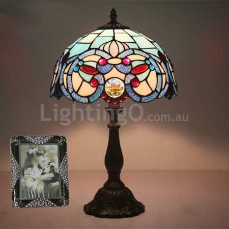 12 Inch Mediterranean Stained Glass Mediterranean Style Table Lamp