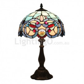 12 Inch Mediterranean Stained Glass Mediterranean Style Table Lamp