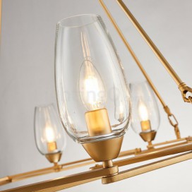 8 Light Modern / Contemporary Steel Pendant Light with Glass Shade