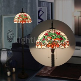 16 Inch European Stained Glass Tulip Style Floor Lamp