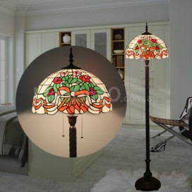 16 Inch European Stained Glass Tulip Style Floor Lamp
