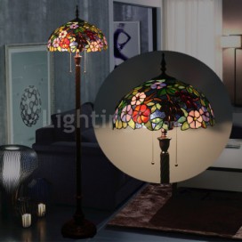 16 Inch European Stained Glass Grape Style Floor Lamp