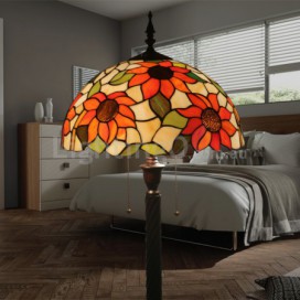 16 Inch European Retro Stained Glass Floor Lamp