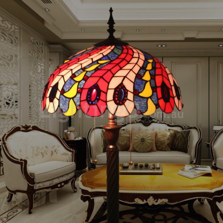 16 Inch European Stained Glass Floor Lamp