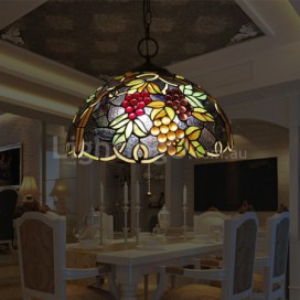 16 Inch European Stained Glass Pendant Light