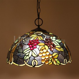 16 Inch European Stained Glass Pendant Light