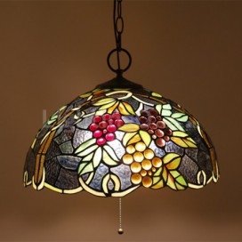 16 Inch European Stained Glass Pendant Light