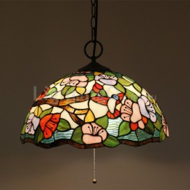 16 Inch European Stained Glass Pendant Light