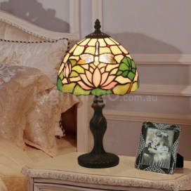 8 Inch European Stained Glass Dragonfly Style Table Lamp