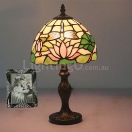 8 Inch European Stained Glass Dragonfly Style Table Lamp