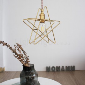 1 Light Brass Pendant Light with Shade