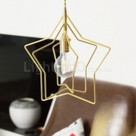 1 Light Brass Pendant Light with Shade