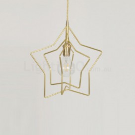 1 Light Brass Pendant Light with Shade