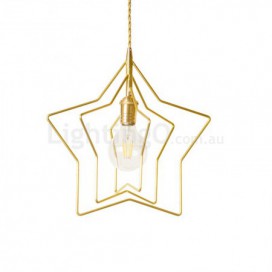 1 Light Brass Pendant Light with Shade