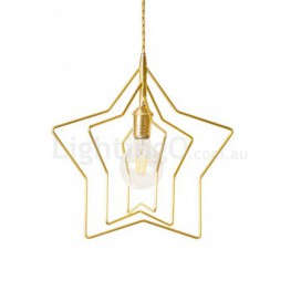 1 Light Brass Pendant Light with Shade