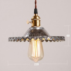 Rustic / Lodge Retro 1 Light Steel Pendant Light with Glass Shade