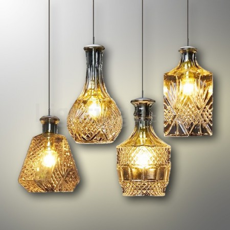 Glass bottle pendant light deals