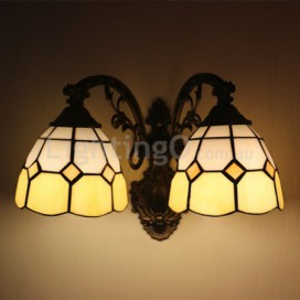 6 Inch 2 Light European Stained Glass Wall Light