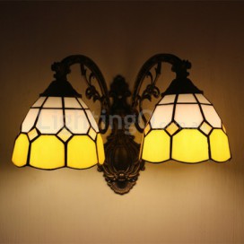 6 Inch 2 Light European Stained Glass Wall Light