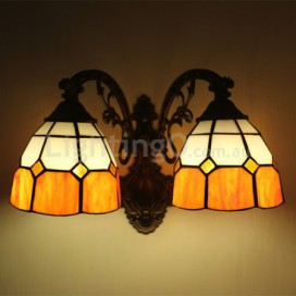 6 Inch 2 Light European Stained Glass Wall Light