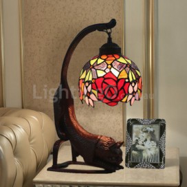 8 Inch European Stained Glass Table Lamp