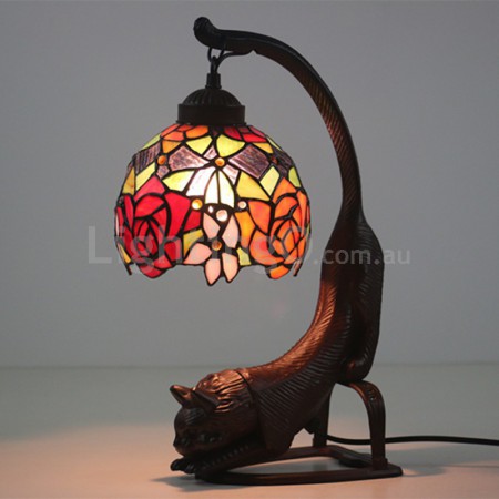 8 Inch European Stained Glass Table Lamp