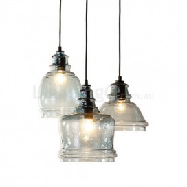 1 Light Modern / Contemporary Steel Pendant Light with Glass Shade