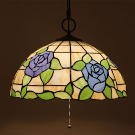 16 Inch European Stained Glass Pendant Light