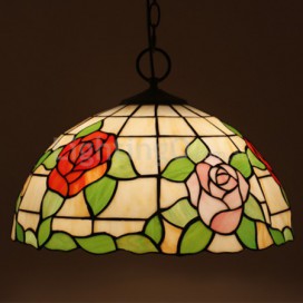 16 Inch European Stained Glass Pendant Light