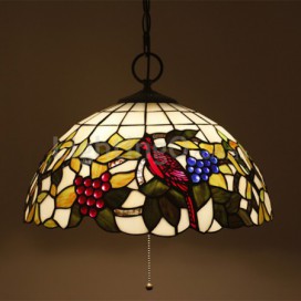 16 Inch European Stained Glass Pendant Light