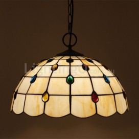 16 Inch European Stained Glass Pendant Light