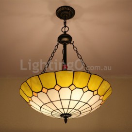 24 Inch European Stained Glass Pendant Light